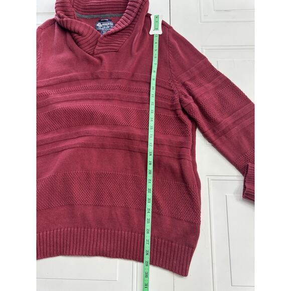 American Rag CIE Men's Multi-Texture Shawl-Collar Sweater Dark Scarlet Red XXL - Picture 5 of 6